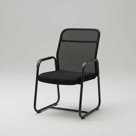 Mesh Back Visitor Chair with Fixed Armrests & Black Sled Base Office Chair Office Chairs