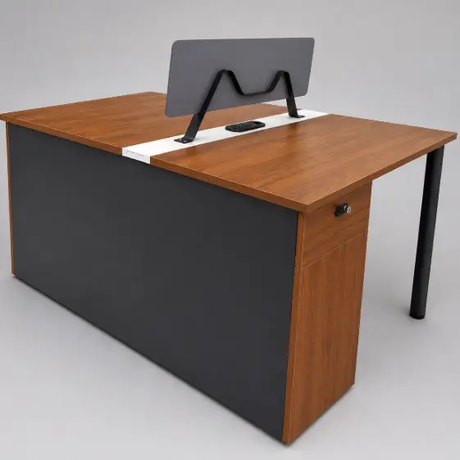 L-Shaped Reception Desk with Privacy Panel & Cable Management Office Desk Reception Desks & Counters