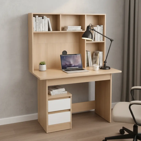 Computer Desk with Hutch, Drawers & Keyboard Tray Computer Desk Desks