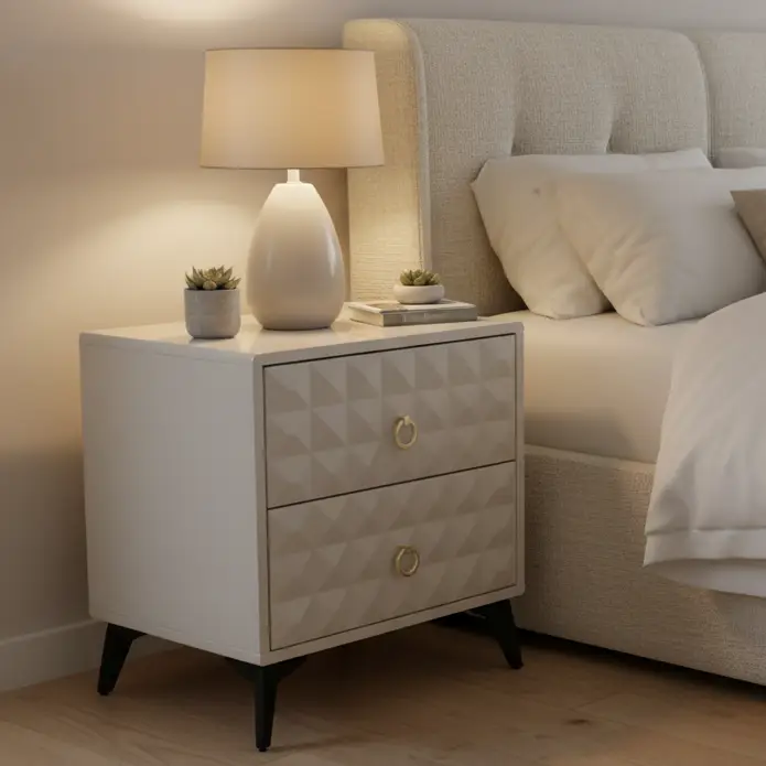 Geometric Bedside Drawer Table Nightstands