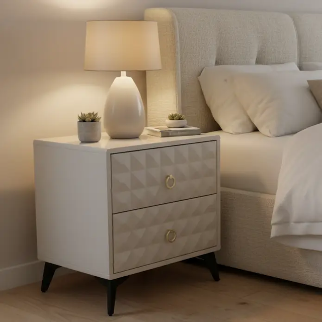 Geometric Bedside Drawer Table Nightstands