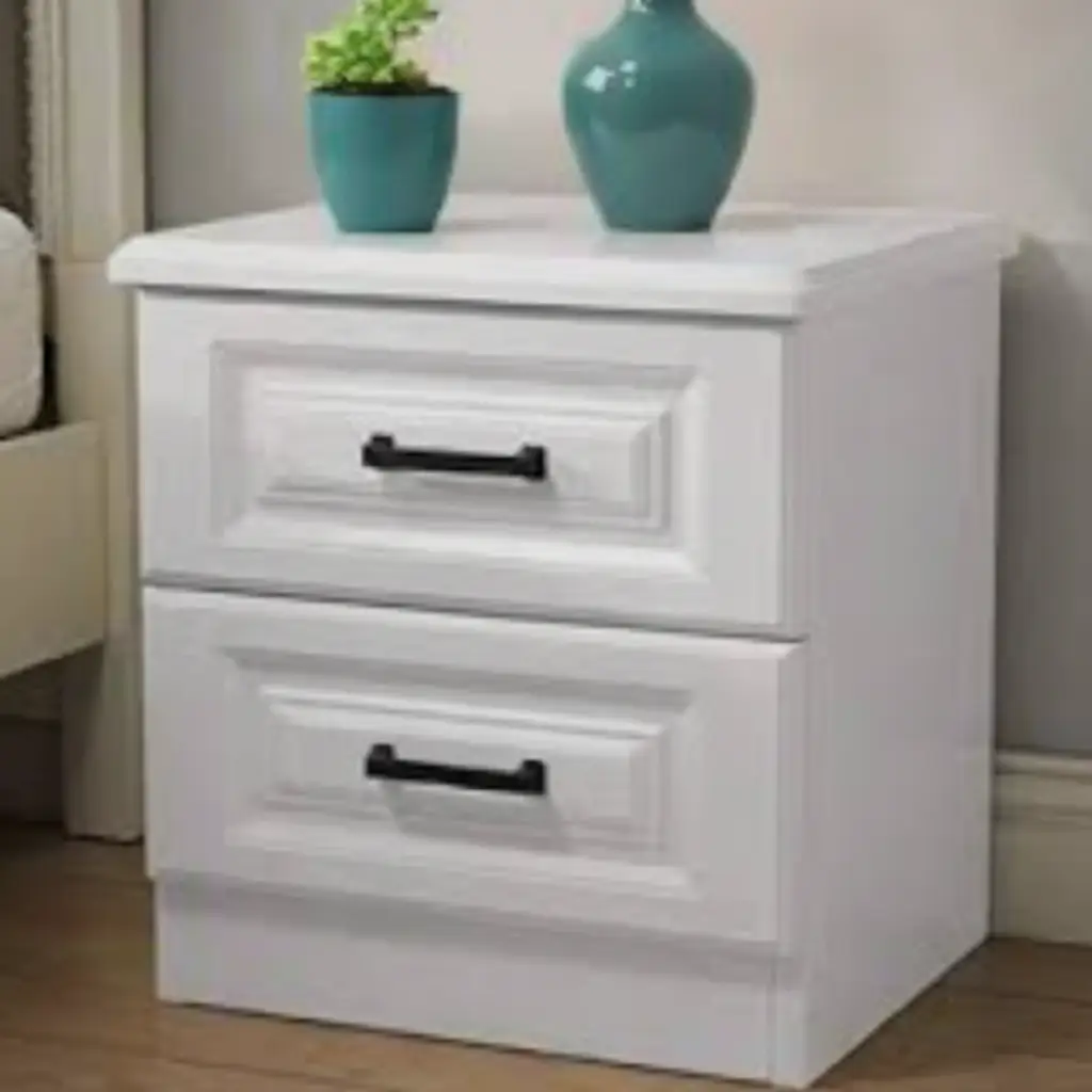 Marble Top 2-Drawer Bedside Table Nightstands