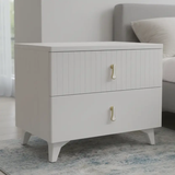 Fluted 2-Drawer Bedside Table Nightstands
