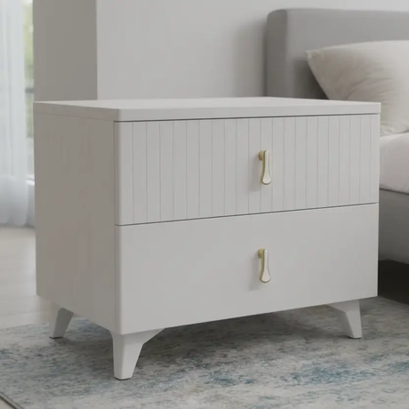 Fluted 2-Drawer Bedside Table Nightstands
