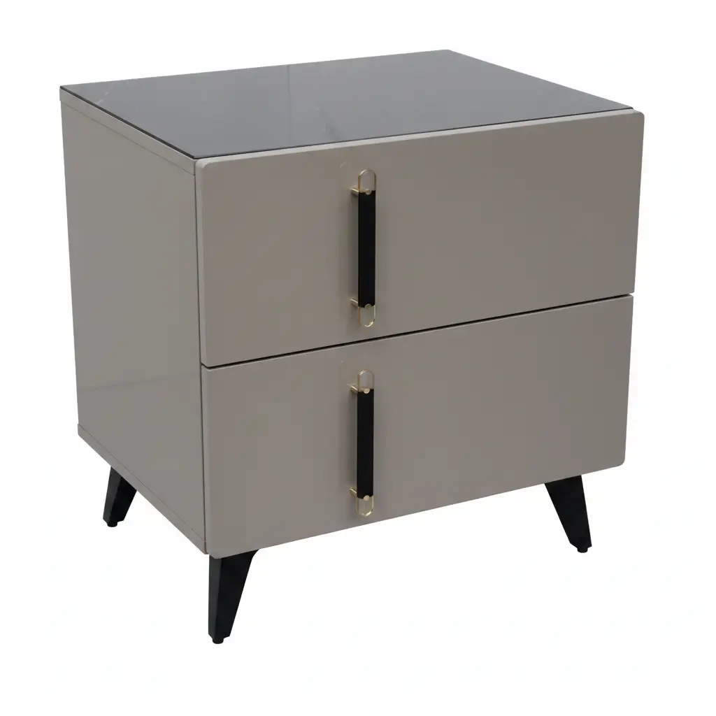 Gloss 2-Drawer Bedside Table Nightstands