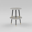 2-Tier Marble-Top Round Side Table Side Table End Tables