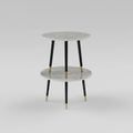 2-Tier Marble-Top Round Side Table Side Table End Tables