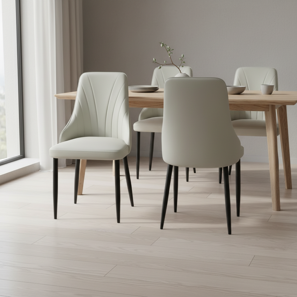 Button-Tufted Wingback Dining Chair - Cream Dining Chair Dining Chairs