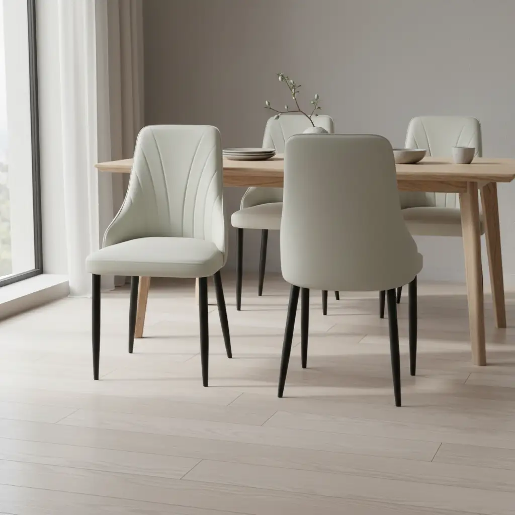 Button-Tufted Wingback Dining Chair - Cream Dining Chair Dining Chairs