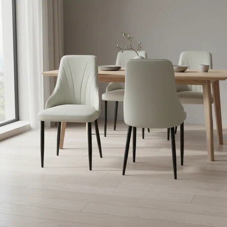 Button-Tufted Wingback Dining Chair - Cream Dining Chair Dining Chairs