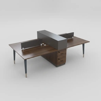 2-Person Back-to-Back Office Workstation with Storage Hutch Office Desk Workstations & Cubicles