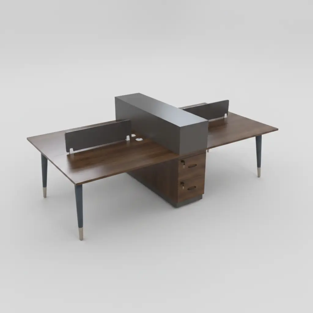 2-Person Back-to-Back Office Workstation with Storage Hutch Office Desk Workstations & Cubicles