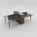2-Person Back-to-Back Office Workstation with Storage Hutch Office Desk Workstations & Cubicles