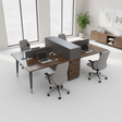 2-Person Back-to-Back Office Workstation with Storage Hutch Office Desk Workstations & Cubicles