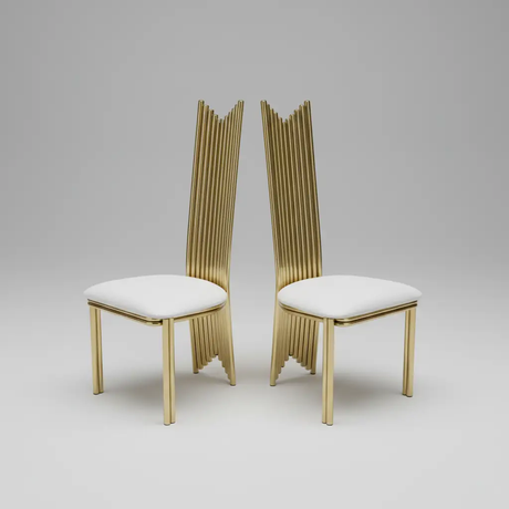 Gold Pipe Crown-Back Dining Chair - Set of 2 Dining Chair Dining Chairs