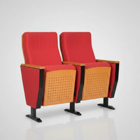 Auditorium Flip-Seat Chair with Wood Armrests - Set of 2 Auditorium Chair Armchairs