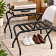Foldable Metal Luggage Rack - 100lb Capacity Luggage Rack Luggage Racks & Stands