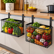 Over-Cabinet Door Organiser with Towel Rack - 2 Pcs Kitchen Storage Kitchen Cabinet Organizers