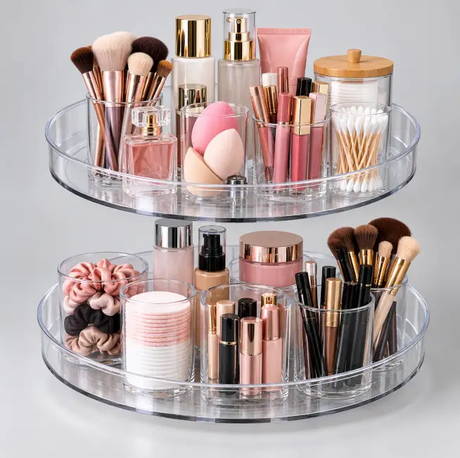 360° Rotating Clear Acrylic Bathroom and kitchen Organiser Bathroom Storage Shower Caddies
