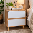 Scandi 2-Drawer Wooden Bedside Cabinet - Pre-Assembled Bedside Cabinet Nightstands