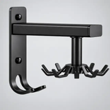 Rotating Wall-Mounted Hook Rack with Pull-Out Arm - Black Wall Hook Rack Storage Hooks & Racks
