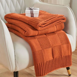 Chunky Knit Check Throw Blanket Throw Blanket Throw Blankets