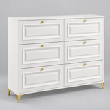 3-Drawer Flip-Down Shoe Cabinet - 120x100x24cm, White & Gold Shoe Cabinet Shoe Cabinets