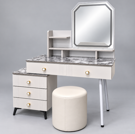 Marble Top Dressing Table with Mirror & Stool Dressing Table Dressing Tables