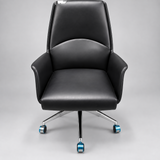 Mid-High Back Executive Office Chair - Contoured Faux Leather, Black Office Chair Office Chairs