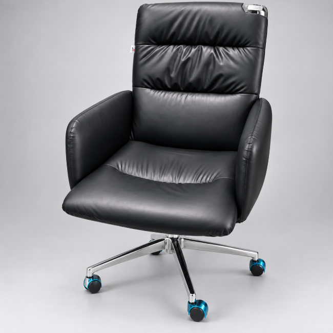 Tufted High-Back Executive Office Chair - Padded Faux Leather, Black Office Chair Office Chairs