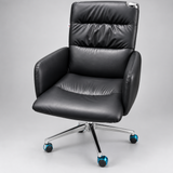 Tufted High-Back Executive Office Chair - Padded Faux Leather, Black Office Chair Office Chairs