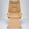 Padded Camping Chair with Footrest Set of 4 - Foldable, Beige/Brown Camping Chair Folding Chairs