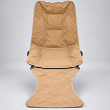 Padded Camping Chair with Footrest Set of 4 - Foldable, Beige/Brown Camping Chair Folding Chairs