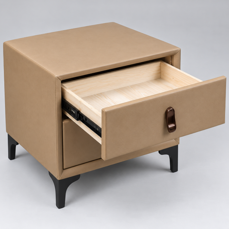 PU Leather Bedside Table 2 Drawers Bedside Table Nightstands