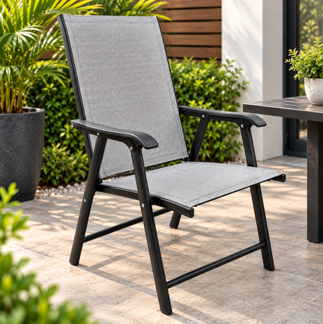 Folding Textilene Mesh Outdoor Chair Set of 2 Outdoor Chair Folding Chairs