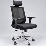 Ergonomic Mesh High-Back Office Chair with Headrest - Black, Chrome Base Office Chair Office Chairs