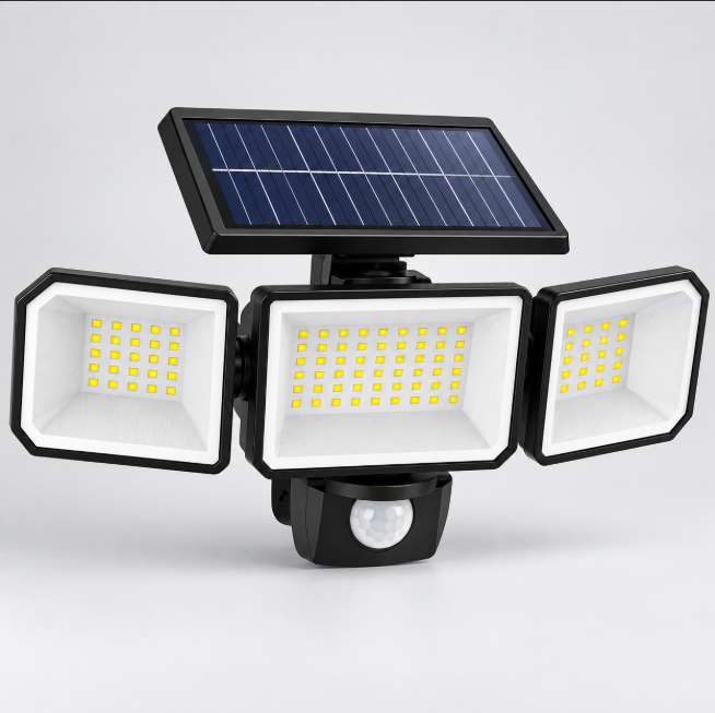 Triple-Head LED Solar Security Light with PIR Sensor Solar Light Security Lights