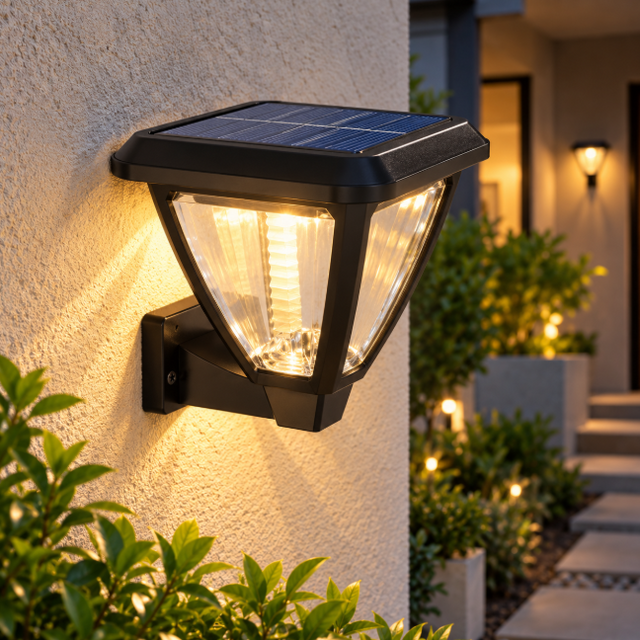 Vapora LED Solar Lantern Wall Light - 200LM 1.5W Warm White IP44, Black Solar Light Wall Light Fixtures