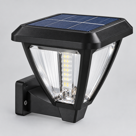 Vapora LED Solar Lantern Wall Light - 200LM 1.5W Warm White IP44, Black Solar Light Wall Light Fixtures