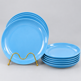 Sky Blue Glazed Ceramic Dinner Plates - Set of 6 Dinner Plates Plates