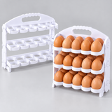 3-Tier Plastic Egg Rack Holder with Carry Handle - 30 Eggs Kitchen Organiser Food Storage Containers