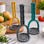 Heavy-Duty Plastic Potato Masher with Ergonomic Handle - 3 Colours Kitchen Tool Mashers