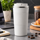 Double Wall Stainless Steel Thermal Travel Mug - 510ml White Travel Mug Travel Mugs