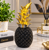 Ceramic Pineapple Home Decor Figurine - 7.5cm, White & Black Home Decor Figurines