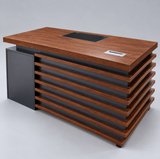 1.4m Slatted Wood Fire Pit Coffee Table with Steel Accents Coffee Table Fire Pit Tables