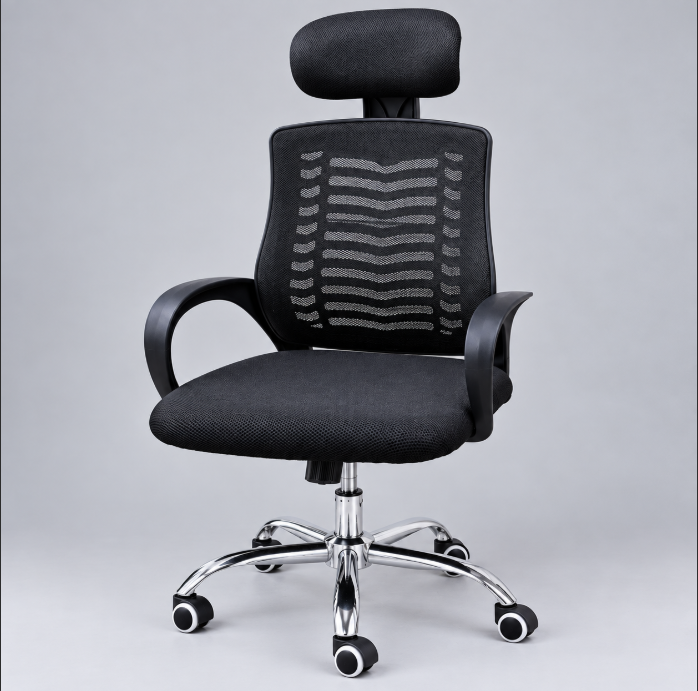 High-Back Mesh Office Chair with Headrest & Chrome Base Office Chair Office Chairs