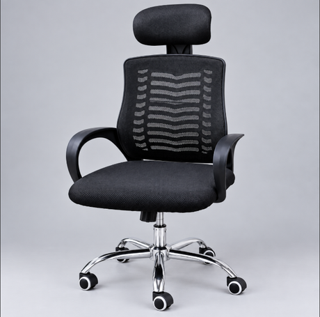 High-Back Mesh Office Chair with Headrest & Chrome Base Office Chair Office Chairs