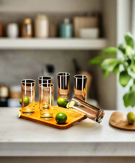 High Quality 6 Piece Juice Water Transparent Clear Glass Set| Perfect Drinkware | Juice| Water- Furaha Finds Kenya