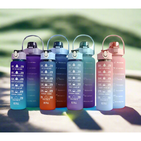 Motivational Water Bottles - 3-Piece Set | Capacities: 2000ml, 900ml & 500ml | Workouts, Office, Outdoor activities Water Bottle- Furaha Finds Kenya