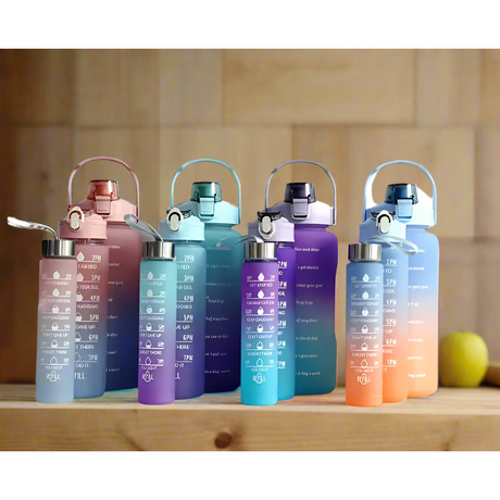 Motivational Water Bottles - 3-Piece Set | Capacities: 2000ml, 900ml & 500ml | Workouts, Office, Outdoor activities Water Bottle- Furaha Finds Kenya